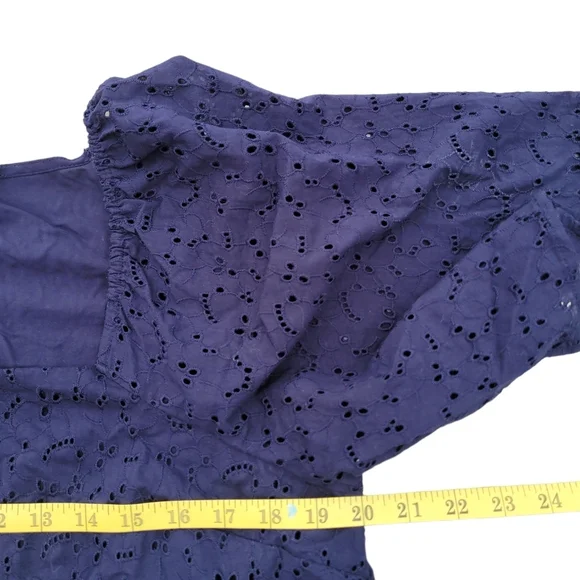 A New Day Tops | Navy Square Neck Button-Up Top | Color: Blue | Size: L - Picture 7 of 9